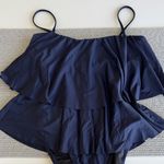 J.Crew Navy Blue Tiered Strapless or Spaghetti Strap One Piece Swimsuit Size 4 Photo 12