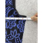 Devlin  Women's Dress Laser Cut Sleeveless Size Medium A Line Blue Black Lined Photo 8