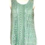 Alya Mint Green Dressy Crochet Knitted Tank Top Combination Material Blend Small Photo 0