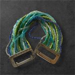 Cookie Lee Vintage Y2K Cookie‎ Lee Chunky Tiered Colorful Beaded Rhinestone Cuff Bracelet Photo 2