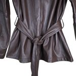Banana Republic  Women's M Brown Faux Leather Belted Blouse  NEW Photo 5