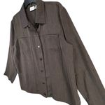 Chico's  Shirt Jacket Women L Chocolate Brown Button Pockets Modern Travel Shacket Photo 4
