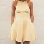 ZARA  mini halter godet butter yellow evening party wedding dress Photo 10
