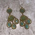 Jade/Gold Drop Style Earrings Photo 0