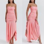 House Of CB  / Ivana Apricot Gathered Asymmetric Dress / small Photo 3