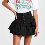 MOTHER Black Ruffled Mini Skirt Size 34 Photo 0