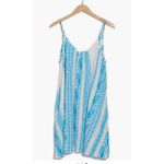 Elan Womens White Blue Geometric Print Halter Neck Mini Dress Beach Cover Up XL Photo 2