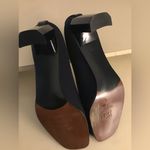 Stuart Weitzman for Russell & Bromley blue canvas and leather heel shoes US 10 Photo 7