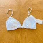 L Space Bikini Top Womens Medium White Helena Ribbed‎ Wired Swimwear Beach NWT Photo 1