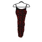 Sugar Thrillz Noir Rise And Fall Velvet Heart Ruched Mesh Mini Dress SMALL Red Photo 2