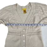 Catherine Malandrino 100% Baby ALPACA Cream Embroidered Vintage Button Top Sz S Photo 5