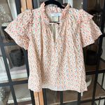 Hunter Bell  Tulip Millie top blouse tiered ruffle short sleeves cotton block Photo 1