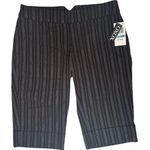 XOXO Vtg Y2K Juniors Black Striped Long Dressy Bermuda Shorts w/ Stretch Sz 5/6 Photo 0
