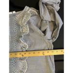 Melrose and Market Blue White Striped Blouse Lace Eyelet Detail Size Large Photo 8
