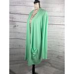 Zenana  Cardigan Womens 2X Mint Green Open Front Pockets Jersey Knit Stretch Photo 3