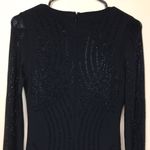 Blashe Women’s Black Studded Mesh Long Sleeves Cocktail Evening Sheath Dress Photo 6