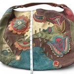 Lucky Brand Multicolored Leather And Suede Patchwork Hobo Shoulder bag Photo 3