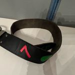 ATTAQUE VINTAGE 80'S NEON/BLACK Numbers LEATHER BELT MADE IN AUSTRALIA, SIZE M Black Photo 1
