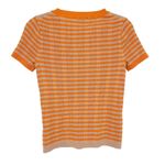Madewell Ringer Sweater Tee in Neon Stripe Muted Shell Orange Size Small Photo 2