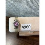 Vintage Ladies' Quartz Watch With Pink Dial & White Strap Photo 3