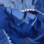 60s 70s Vintage Polkadot Prairie cape collar Kaftan Maxi Summer Dress Blue Photo 5