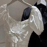 ZARA White Lace Puff Sleeve Mini Dress Photo 2