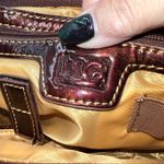 Madi Claire Vintage Faux Reptile Embossed Two Way Bag with‎ Marigold interior Brown Photo 11