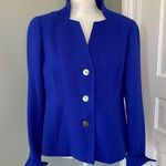 Nina McLemore Jacket Royal Blue Pearl Buttons Career Blazer Size 8 Photo 0