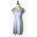 Gal Meets Glam Gal Meets‎ Glam Purple Lilac Short Sleeve Twist Bodice Midi Seraphina Dress 4P Photo 2