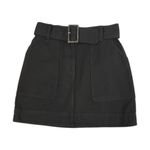 Banana Republic Belted Denim Skirt Womens 4 Black Mini Cargo With Pockets NWT Photo 9