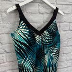 Coco reef  V-Neck Tankini Swim Top Bra Size 34E Endless Summer Palm Turquoise New Photo 2