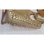 Cole Haan Genevieve Woven Leather RARE Diamond Weave Tote Hand Bag Purse Photo 9