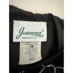 Vtg 80s Womens Black Velvet Purple Floral Gold Crest Button Holiday Jacket Small Photo 2