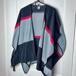 Faded Glory  Black Red Gray Fleece Poncho Wrap Photo 0