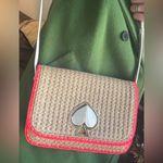 Kate Spade Authentic  Stiched/straw/leather TWIST LOCK Shoulder/ Crossbody Bag Photo 12