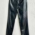 Doll House High Waisted Faux Leather Straight Leg Pants Black Women's 1/2 S/ M Photo 1