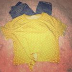 Elodie 2/$25 π Polka Dot Tie Front Crew Neck T-Shirt Photo 0