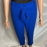 NYCC Ankle Crop Pants W/ Belt Size 12P Royal Blue, Pockets, Pull On Blue Photo 0