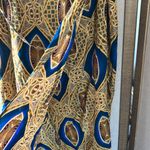 Fire Studio Blue and Gold Patterned boho look wrap style skirt 1X Photo 11