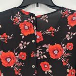 Alice Blue  Boho Ditsy Floral Top Black Red Long Smocked Bell Sleeves Size XL Photo 6