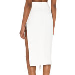 NBD White Rhinestone Fringe Midi Skirt SMALL Side Slit Western Revolve $178 NEW Photo 3