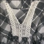 Free People black plaid ruffle hem crotchet dress Photo 5