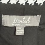 Marled Womens Houndstooth Black White Button Pockets Body Longline Blazer Medium Photo 4