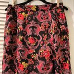 Modcloth  Baroque Floral Satin Pencil Skirt M Knee Slit Romantic Dark Academia Photo 2