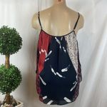 Joie  100% Silk Black & Red Print Sleeveless Top S Photo 2