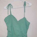 Blush Boutique Green Tie Shoulder Sleeves Ruched Bodycon Mini Dress size large Photo 1