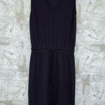 Evereve Elastic Waistband Drawstring Navy Blue Midi Dress size medium Photo 3