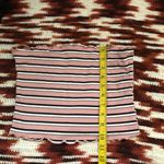 Y2K pink striped tube crop top shirt blouse Sz M Measurement in pics Necklace not included Size M Photo 4