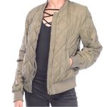 Thread & Supply Olive Green Quilted Bomber Jacket Women Size Extra Small NEW XS Photo 11