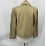 Vintage Leather Jacket Single Breasted Button Down Collared Beige Womens Large Tan Photo 8